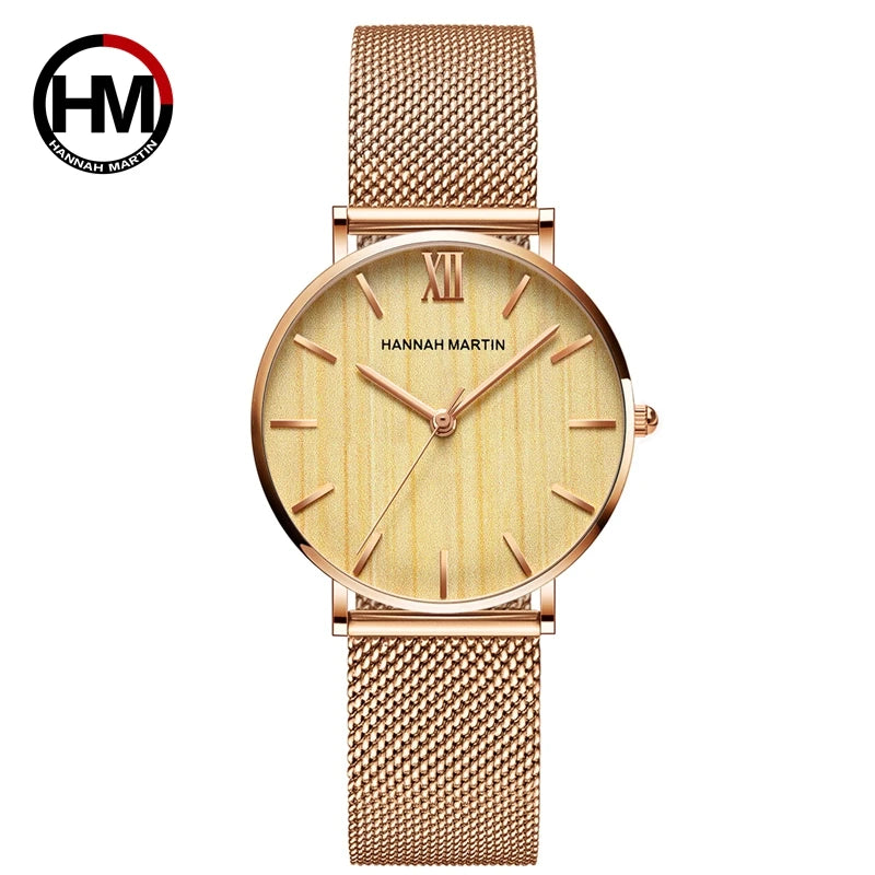 Luxury Waterproof Women's Rose Gold Wristwatch