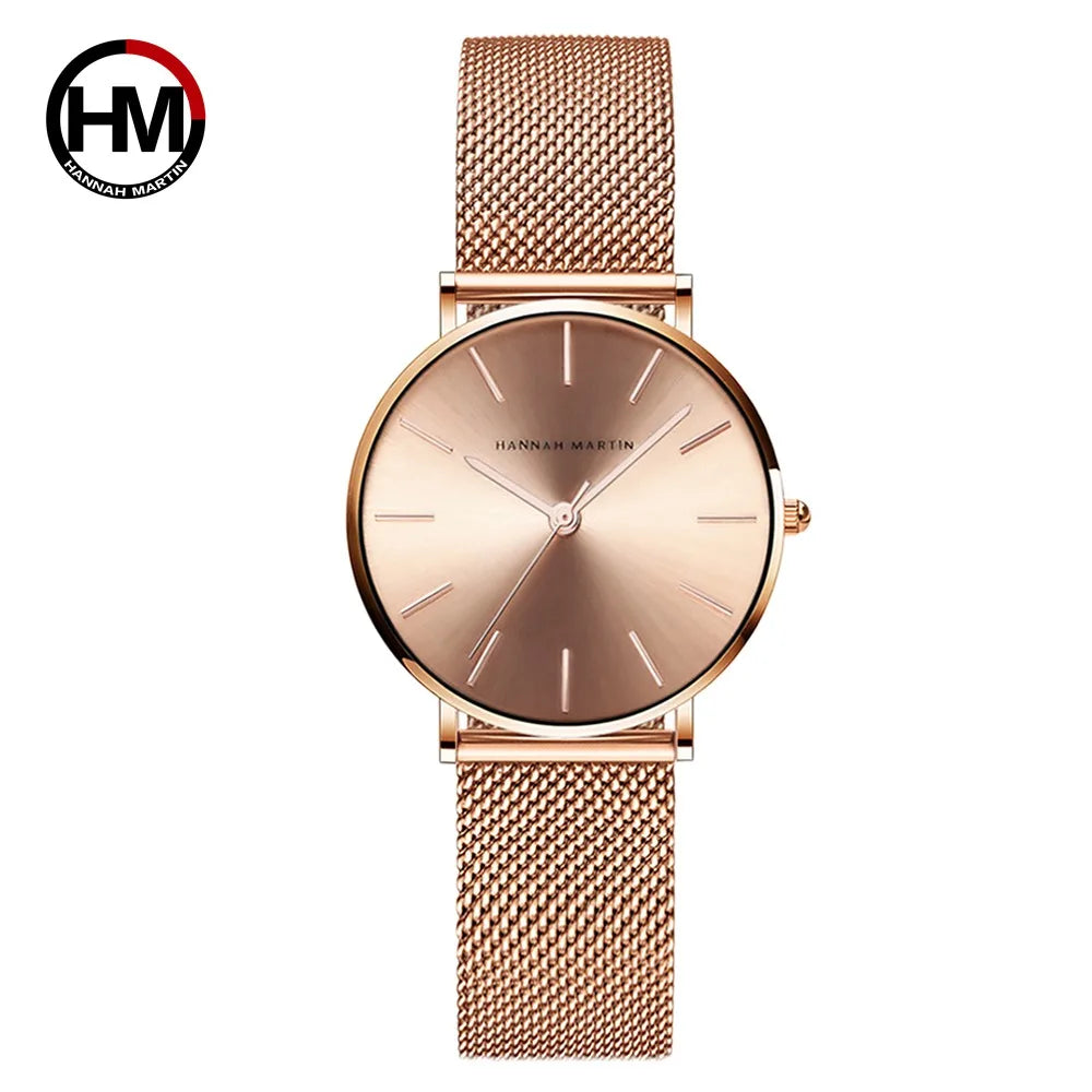 Luxury Waterproof Women's Rose Gold Wristwatch