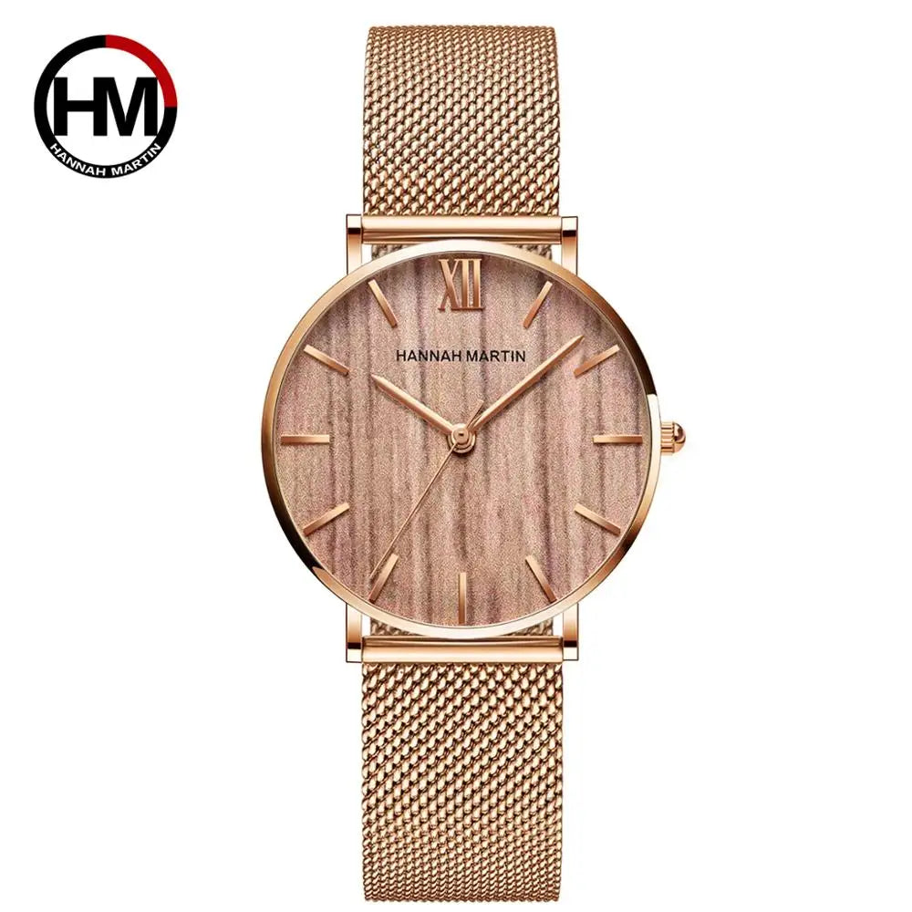 Luxury Waterproof Women's Rose Gold Wristwatch