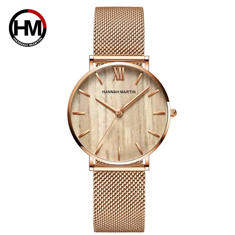 Luxury Waterproof Women's Rose Gold Wristwatch