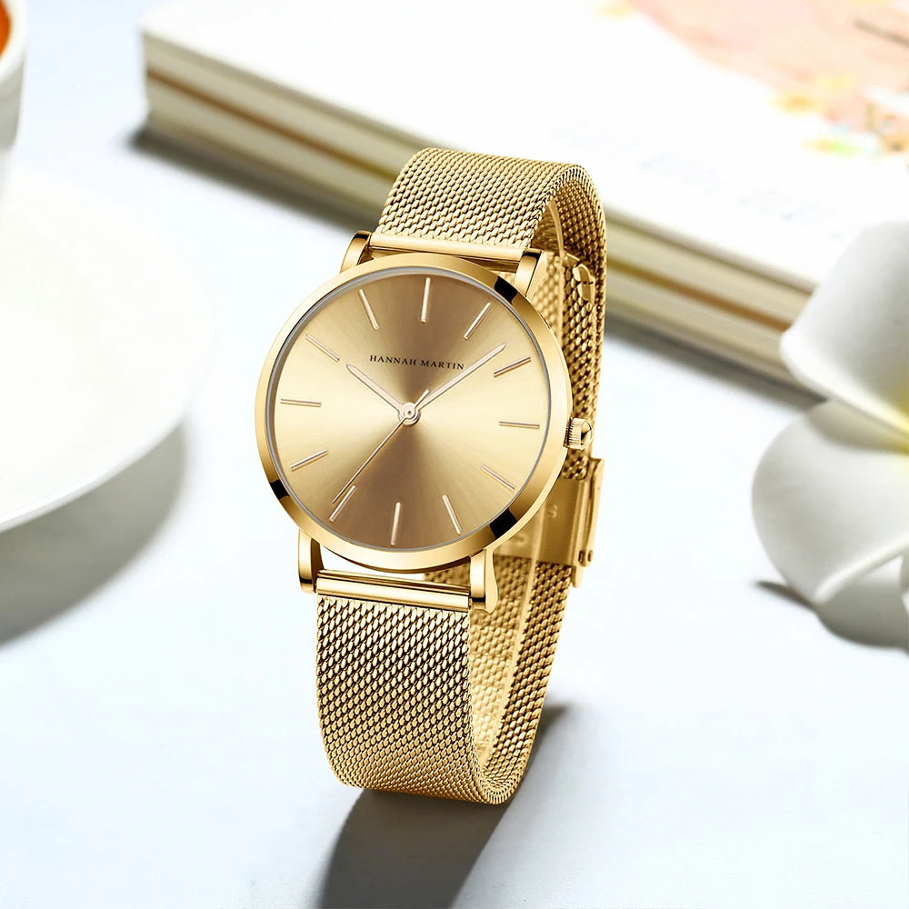 Luxury Waterproof Women's Rose Gold Wristwatch